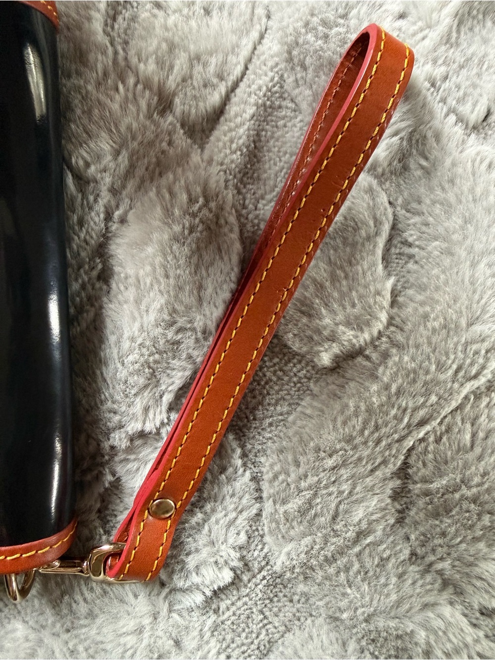 Dooney & Bourke Madison Taylor Black Patent Wristlet with Leather Trim - Picture 7 of 9